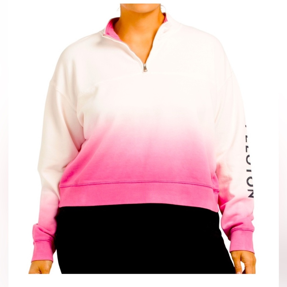 Peloton Pink Ombré Half Zip Pullover Sweater